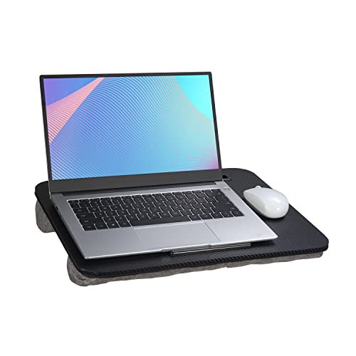 Lap Desk Black, Portable Laptop Desk Fits Up To 16" Laptops, With Tablet Slot, Built-In Cushion, Great For Home & Office，Lap Desk For Laptop，Laptop Lap Desk，Lap Desk With Cushion #TOP14