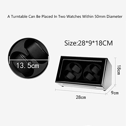 H.JPT Uhrenbewegerbox Automatischer Uhrenbeweger-Kasten, leiser Motor, Anti-Magnetisierung, Aufbewahrungsbox mit 4 Uhren Watch Winder Box