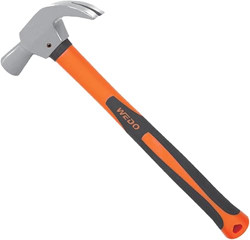 WEDO Martillos de garra de acero inoxidable con mango de goma, resistente a los golpes, mango antideslizante, cara pulida, a prueba de óxido,