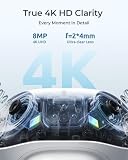 Reolink 4K Wi-Fi Kamera Zewnętrzna z Bateryjnie, Podwójny Obiektyw F1.0, Widok 180°, Bezprzewodowa Kamera do Monitoringu Zewnętrznego, Kolorowy Noktowizor, Wi-Fi 6, Argus 4 Pro z Panelem Słonecznym