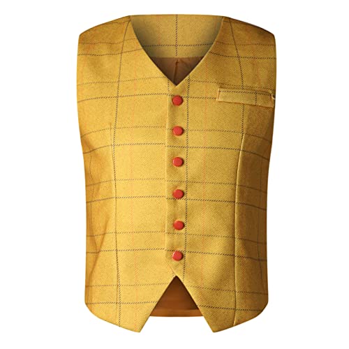 5665 Mens Plaid Jacket V-Neck Sleeveless Formal Fashion Vest Waistcoat Business Dress Suit Vests for Wedding Blazer Vest2