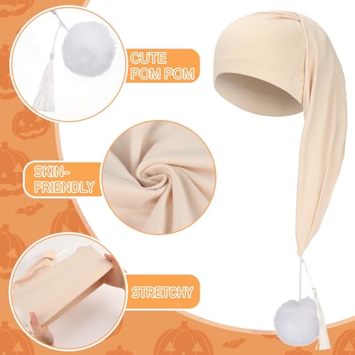 Lot de 2 bonnets de nuit réglables cordon de serrage et pompon - 2