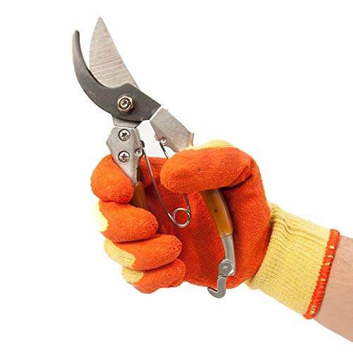 24 Pairs of Rubber Latex Coated Work Gloves for Men - Ideal for Safety, Builders, and Gardening (Orange, Xlarge)