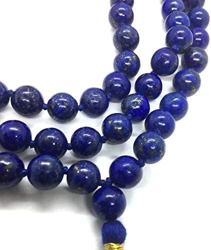 8 mm Natural Blue Lapis Lazuli Mala beads, 108 Buddhist Mala, Enhance Awareness Insight & Intellect, Third Eye