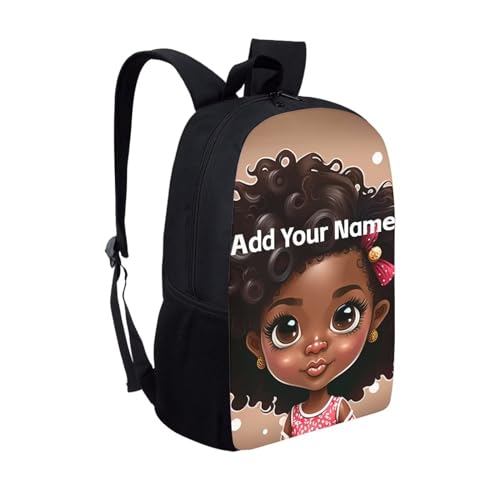 Personaized Backpack for Girls 4-6 Afro Kids Bookbag Custom Name Book Bag for Student 2 Grade/3Rd Grade Black Magic School Bag2