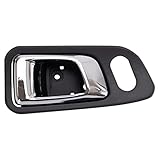 TRQ Front Left Interior Door Handle Dark Gray Housing with Chrome Lever Drivers Side Compatible with 2003-2008 Honda Pilot
