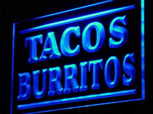 ADVPRO j085-b Tacos Burritos Supply Display Adv LED Light Sign