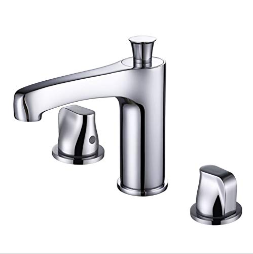 Preisvergleich Produktbild Spülarmatur Waschbecken Geschirrbrause Zugstange Spülarmaturen Badezimmer-Kabinett Drei-Loch Trennte Beckenhahn Drei-Teilige Kalte Und Heiße Kalte Und Heiße Waschbeckenhahn Des Bades