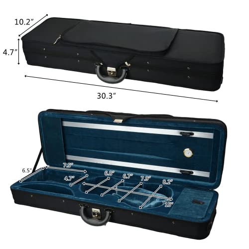 Nylon Black Square 4/4 Acoustic Square Violin Case & Bags #TOP4