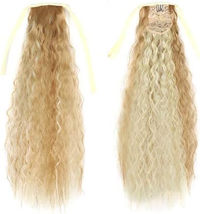 Comfortable, perfect, natural and beautiful Wig Female Short Clip Ponytail Small Strapon Bandage Corn hot high Ponytail Natural Long Curly Hair Ponytail,Q5627613# (Color : Q5627h613#)