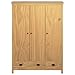 Tidyard Armadio Guardaroba con 2 Cassetti e 5 Ripiani Hill Range Armadio Camera da Letto in Legno Massello di Pino 127x50x170cm