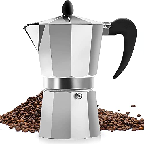 Classic Stovetop Espresso Maker for Great Flavored Strong Espresso, Classic Italian Style Espresso Cup Moka Pot, Makes Delicious