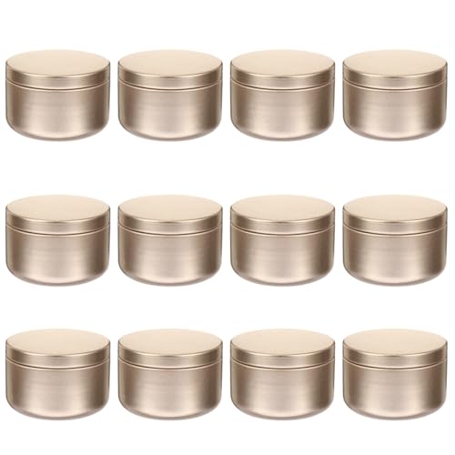 iplusmile 12 Pc Metal Candle Tins 2.05X2.05X1.38In Round Candle Jars for Diy Making Travel Storage Aromatherapy Containers