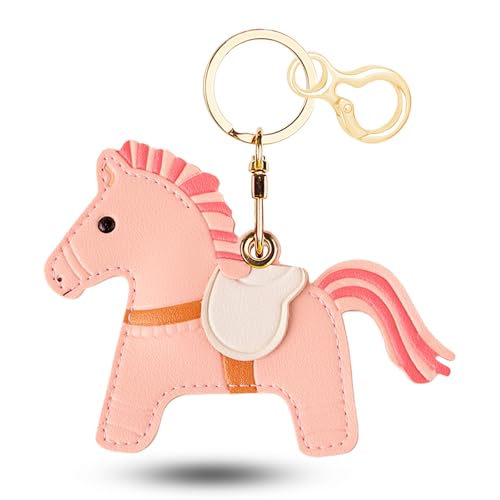 Zhapynil Leather Keychain for Airtag, Cute Protective Keychain Holder Compatible
