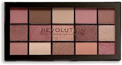 Makeup Revolution Reloaded Provocative Eyeshadow Palette | 15 Highly Pigmented Matte, Shimmer & Metallic Shades | Long Lasting Blendable Eye Makeup | Warm Nude & Rose Tones | Travel Friendly Palette
