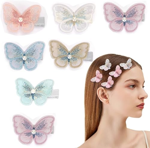 6 PIECE Butterfly Hair ClipsCute Pearl Butterfly Hairpin for Women Hair Bow Duckbill Clip Girls Kids Children Barrette Headdress Gauze Hair Accessories (B0CJNXF69X) Amazon Price History, Amazon Price Tracker