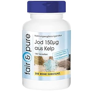 Jodium 150mcg van Kelp (bruinwieren) – vegan – zonder magnesiumstearaat – 180 jood tabletten