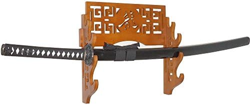 Eforlife 4 Tier Sword Stand Wall Mount Bamboo Samurai Sword Rack Hanger Katana Wakizashi Tanto Genji Sword Holder