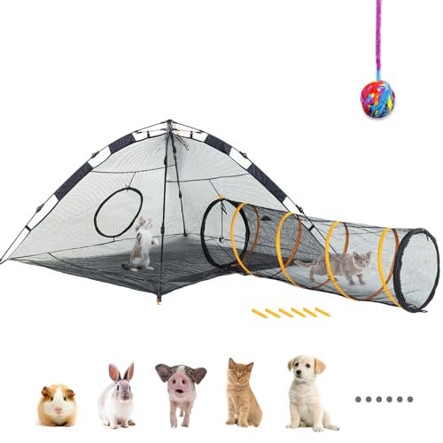 ITENT Cat Tent for Indoor and Outdoor Cat Enclosures(Outdoor, Tunnel, and Playhouse) Cat Playpen X-Large Portable Cat Tunnel Play Tents for Cats Rabbits and Small Animals…