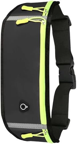 Waterproof Sport Running Waist Bag – Lightweight Fitness Belt with 3 Zippered Compartments, Adjustable Strap & Reflective Safety Strip (Non Branded)