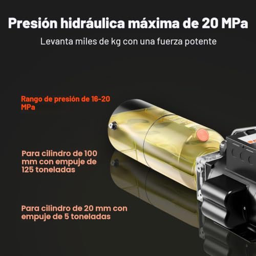 Bomba hidráulica VEVOR de simple efecto con dimensiones de 710 x 250 x 260 mm 3