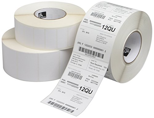 Zebra Technologies 18929 Poly Pro 3000T Synthetic Labels, 4" x 2.5" (P/N 18929) (Pack of 4)