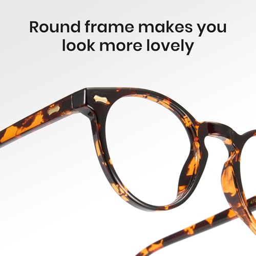Image of Cyxus Blue Light Blocking Glasses Women Men Circle Round Chunky Retro Frame Eyeglasses for Computer Gaming 8238