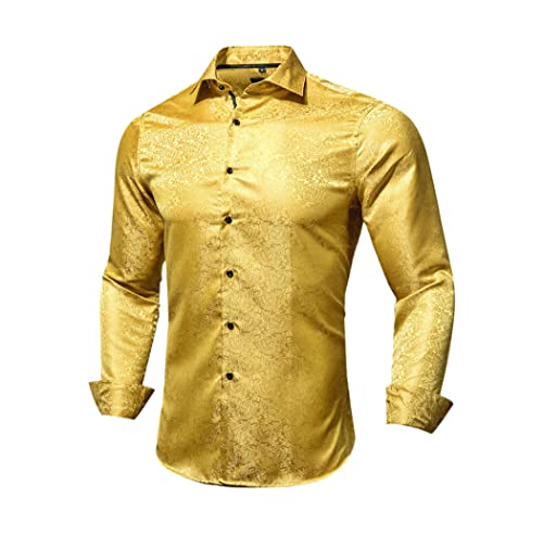 Chemise en soie manches longues homme grande taille 3XL violet rose