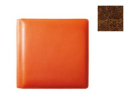 VINTAGE COGNAC smooth-grain leather #106 scrapbook album by Raika - 12x12