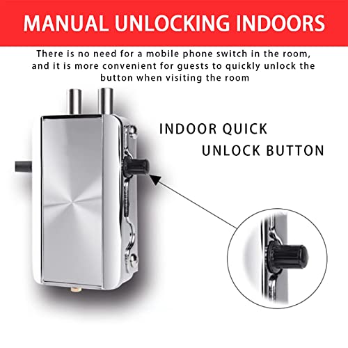 Remote Door Lock, Electronic Intelligent Door Lock Smart Wireless Deadbolt Anti-Theft Remote Control Door Lock, Zinc Alloy Stainless Steel Security Door Locks With 4 Remote Control #TOP2