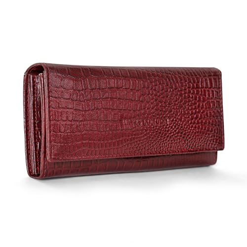 Image of HAYES LONDON Ladies Purse for Women, Pure Leather Wallet, Gifts for Women, RFID Blocking Bi-Fold Clutch for Women (Empress Brown)
