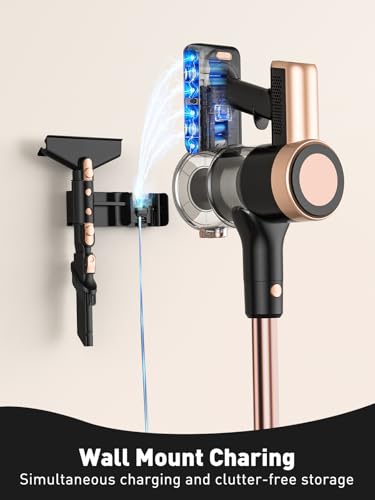 Cordless Vacuum Cleaner, 46KPa/500W Stick Vacuum with 55 Mins Runtime, Self-Standing Vacuum Cleaner for Home, LED Display, Anti-Tangle Brush, Rechargeable Vacuum for Pet Hair, Carpet & Hard Floors