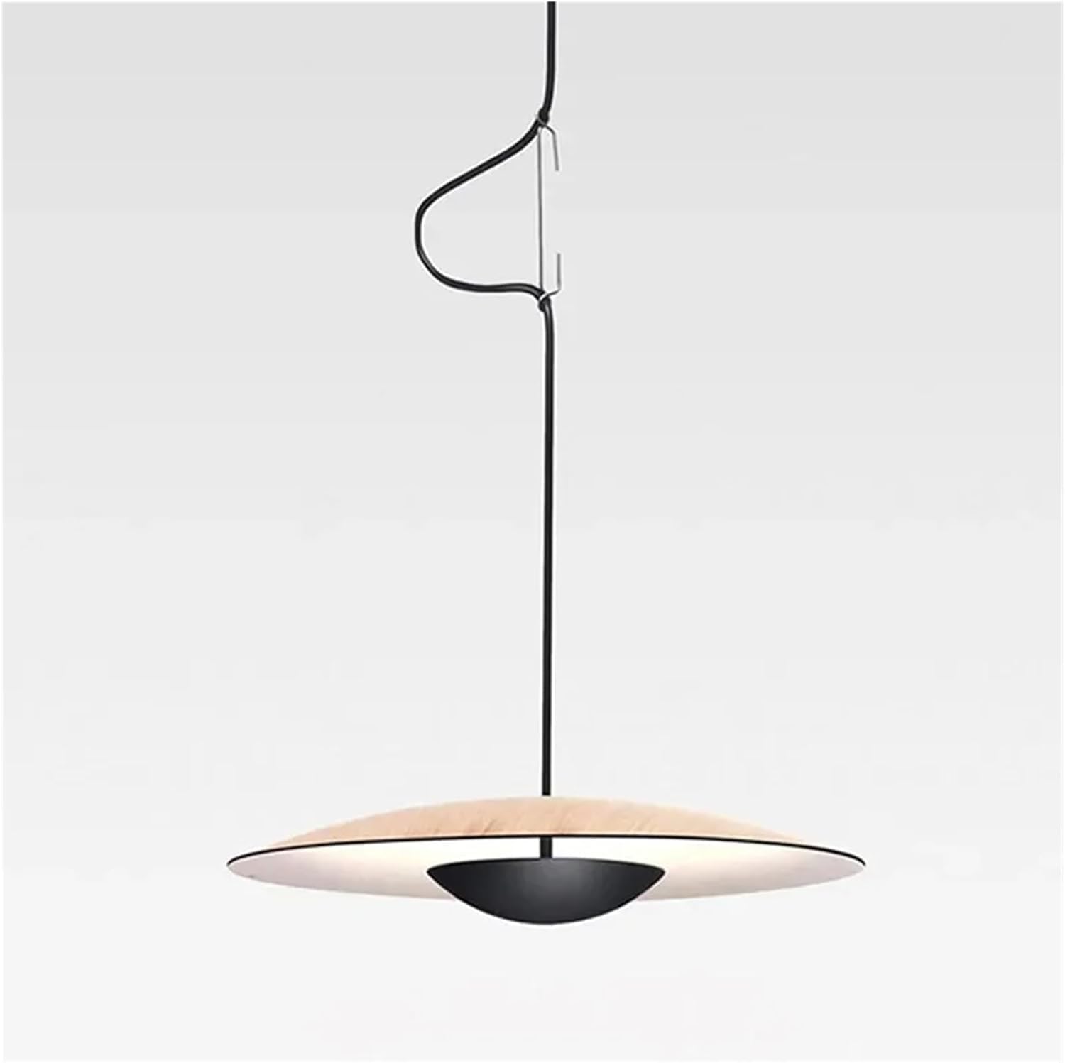 Suspension LED en bois D35cm luminaire design pour table salon