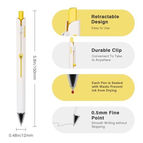 Ddaowanx Bolígrafos Gel 5 Unidades Punta Fina 0.5mm miniatura 2