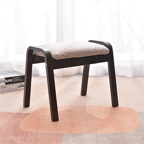 PKLbLr Shoe Bench Vanity Stool Suitable for Bedroom, Entrance, Living Room (Walnut, Gray)