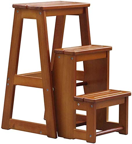 Escalera de madera plegable para cocina y salón DASHADAO con soporte para plantas