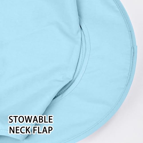 Image of Sun Hats for Men Women Fishing Hat UPF 50+ Breathable Wide Brim Bucket Hats Summer UV Protection Safari Hat with Neck Flap