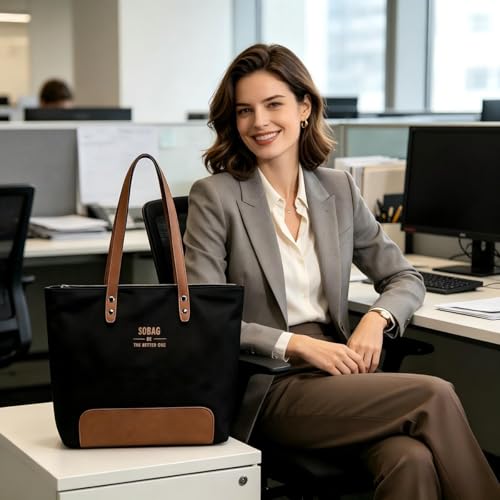 Bolso Tote para mujer con cierre y múltiples bolsillos miniatura 3