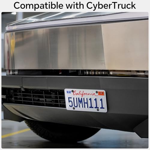 Tesla Cybertruck License Plate Frame No Drill Front License Plate Holder Mount Bracket for Cybertruck Anti-Theft Tesla Accessories Us Version — view 2