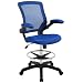 Modway Veer Drafting Chair In Black Mesh With Flip-Up Arms - Reception Desk Chair - Tall Office Chair