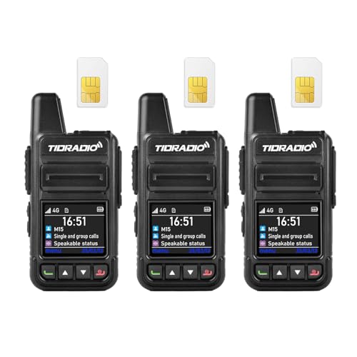 TIDRADIO TD-M15 Rapid Global Walkie Talkies 5000 Mile Long Range Poc radios, 4G LTE Unlimited Range Nationwide PTT Two Way Radios for Family, Logistics, Company, Construction Site with Sim Card (3pcs)