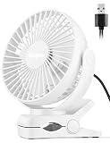 viniper Ventilatore da tavolo con clip USB da 15,2 cm, piccolo ventilatore da scrivania portatile: rotazione a 360° e forte ventilatore da tavolo a 3 velocità, silenzioso e potente per casa, ufficio -