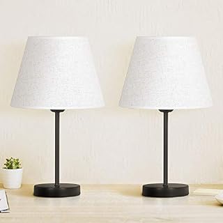 Bedside Table Lamp Set of 2, Modern Table Lamps Classic Nightstand Table Lamps
