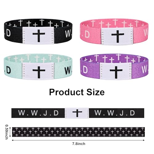 4PCS Daily Bible Verse WWJD Bracelet, Christian Jesus Wearable Bracelet for Women Men - What Would Jesus Do Bracelet4