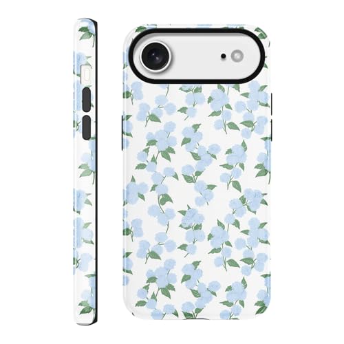 lioscre Blue Hydrangea Flower Case for iPhone 17 Air 6.5'', Lovely Floral Pattern Print Design Funda Aesthetic Trendy Slim Fit Soft TPU Silicone Shockproof Protective Cover for Women Girls by lioscre - Used condition - US$9.16