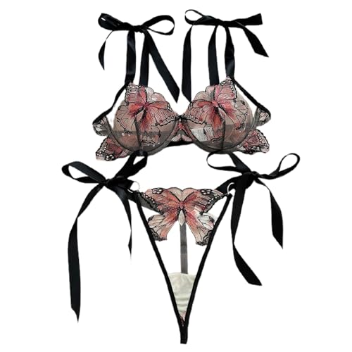 Essbare Unterwäsche Für Damen Teddy Nachtwäsche Nachtwäsche Komfortables DREI-Haken-Design Dessous Rüschen (Red, S)