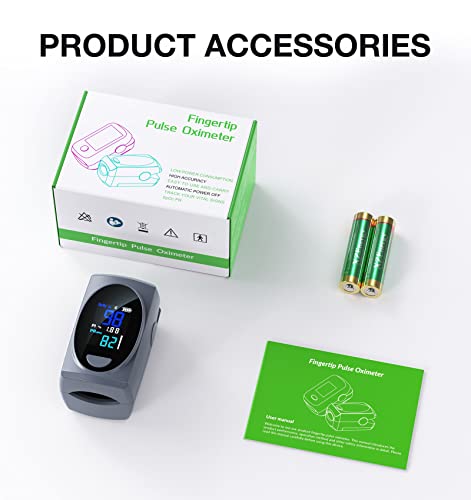 Pulse Oximeter Fingertip, Digital Blood Oxygen Saturation Monitor For Heart Rate Monitor And Spo2 Levels, Portable Lcd Pulse Oximeter (Batteries Included) #TOP6