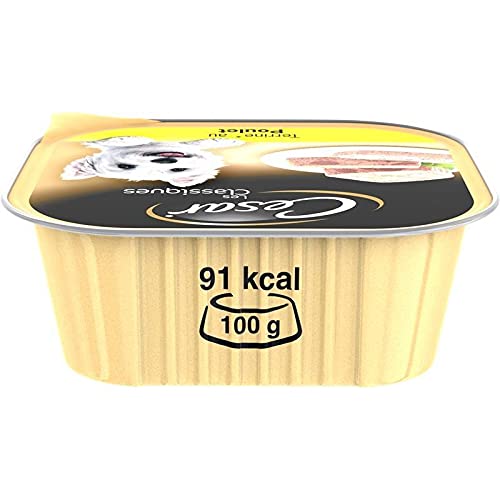 Délice de Cesar: Pâtée pour Chien au Poulet en terrine 300g | Recette Savoureuse & Équilibrée | Nourriture Canine de Qualité - Le Lot De 4