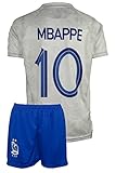 Mefstone France Auswarts Kylian Mbappe Kinder Trikot #10, 2022/2023 Saison, Kommt mit Shorts, Socken, Gesichtsmaske, Armband Fußballfans (10-11 Jahre,Awy,164)
