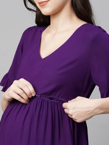 Image of MomToBe Women's Fit and Flare Knee Length Dress